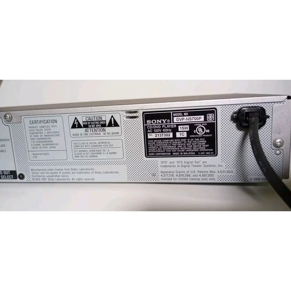 Sony DVP-NS700P Cd/DVD Player